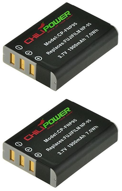 Foto van Chilipower np-95 accu voor fujifilm - 1900mah - 2-pack