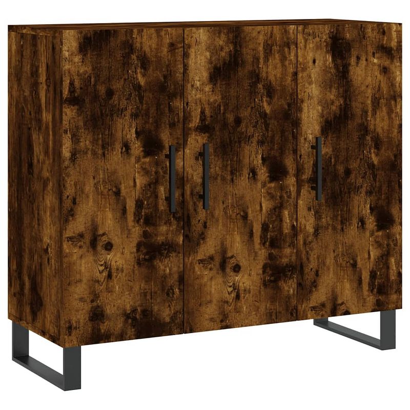 Foto van Vidaxl dressoir 90x34x80 cm bewerkt hout gerookt eikenkleurig