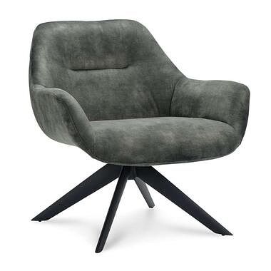 Foto van Fauteuil revi - velvet - donkergroen - leen bakker