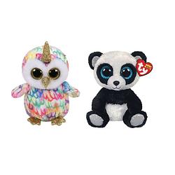 Foto van Ty - knuffel - beanie boo's - enchanted owl & bamboo panda