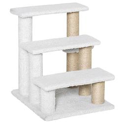 Foto van Hondentrap met 3 treden - kattentrap - huisdierentrap - trapje - opstapje - wit - 45 x 40 x 48 cm