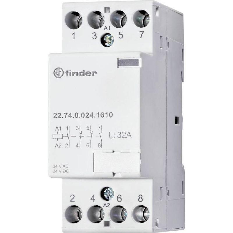 Foto van Finder 22.74.0.024.1310 contactor 4x no 24 v/dc, 24 v/ac 32 a 1 stuk(s)