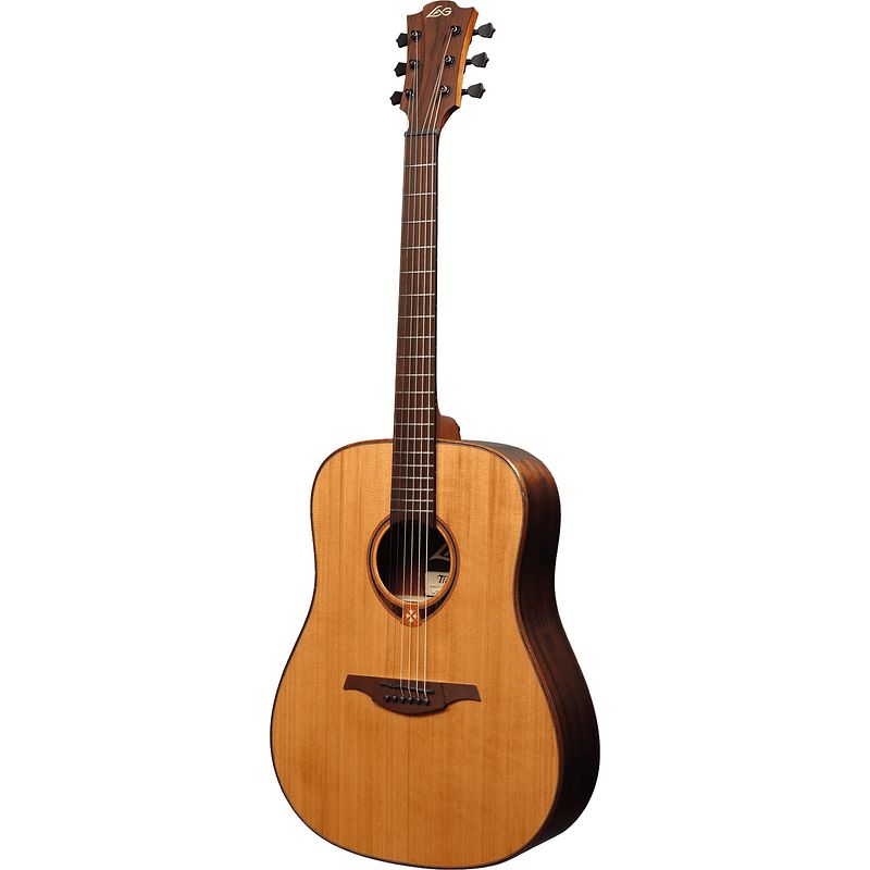 Foto van Lag guitars tramontane 118 tl118d natural linkshandige akoestische westerngitaar