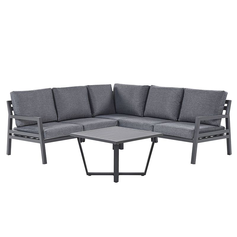 Foto van Beliani vizzini - loungeset-zwart-aluminium