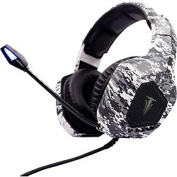 Foto van Berserker gaming army thor over ear headset kabel gamen stereo zwart, wit volumeregeling