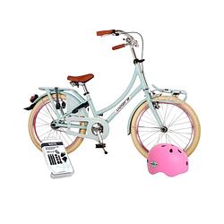 Foto van Volare kinderfiets oma classic - 20 inch - lichtblauw - met fietshelm en accessoires