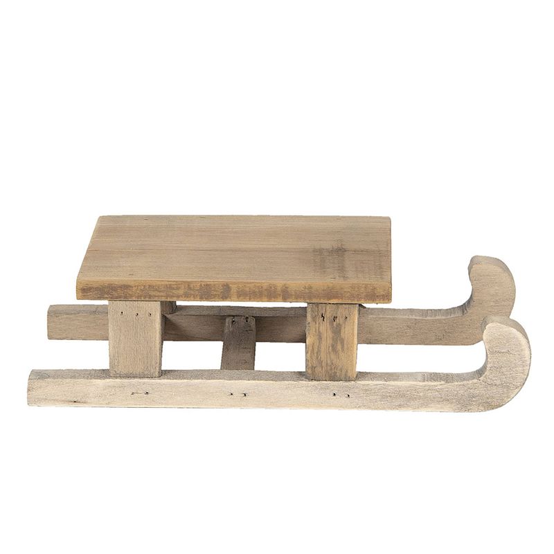 Foto van Clayre & eef decoratie slee 25*12*6 cm bruin hout decoratief figuur