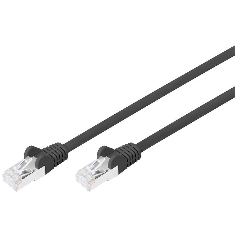 Foto van Digitus db-160144-100-s rj45 netwerkkabel, patchkabel cat 6 s/ftp 10 m zwart 1 stuk(s)