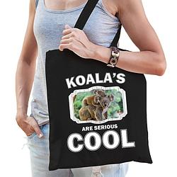 Foto van Dieren koala tasje zwart volwassenen en kinderen - koalas are cool cadeau boodschappentasje - feest boodschappentassen