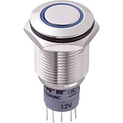 Foto van Tru components las2gqf-22e/b/12v/n/p vandalismebestendige druktoets 250 v/ac 3 a 2x aan/(aan) moment blauw 1 stuk(s)