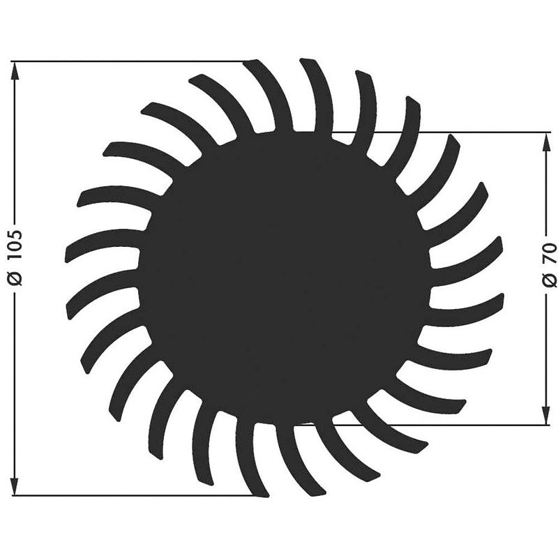 Foto van Fischer elektronik sk 584 25 sa led-koellichaam 1.5 k/w (ø x h) 105 mm x 25 mm