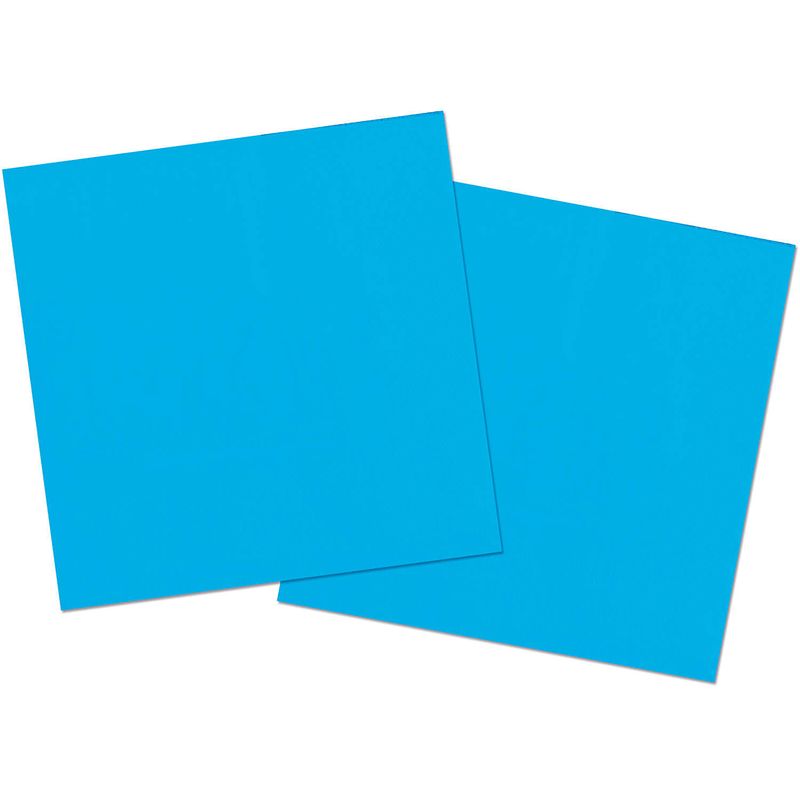 Foto van 20x stuks servetten van papier blauw 33 x 33 cm - feestservetten