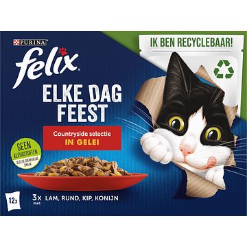 Foto van Felix® elke dag feest countryside selectie in gelei kattenvoer 12 x 85g bij jumbo