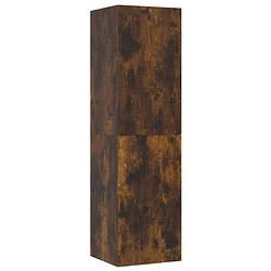 Foto van The living store wandmeubel hangend gerookt eiken - tv-meubel - 30.5 x 30 x 110 cm