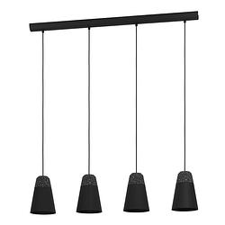 Foto van Eglo canterras hanglamp - e27 - 97,5 cm - zwart/grijs/wit