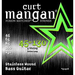 Foto van Curt mangan stainless wound 45-130 5 string snarenset voor bas