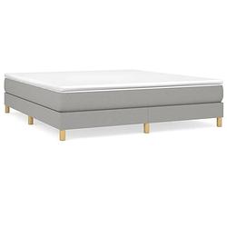 Foto van The living store boxspringbed - pocketvering matras 180x200 - multiplex lattenbodem - lichtgrijs