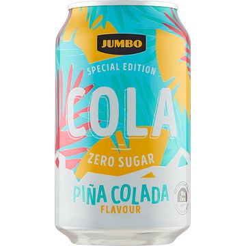 Foto van Jumbo cola zero sugar pina colada smaak blik 330ml