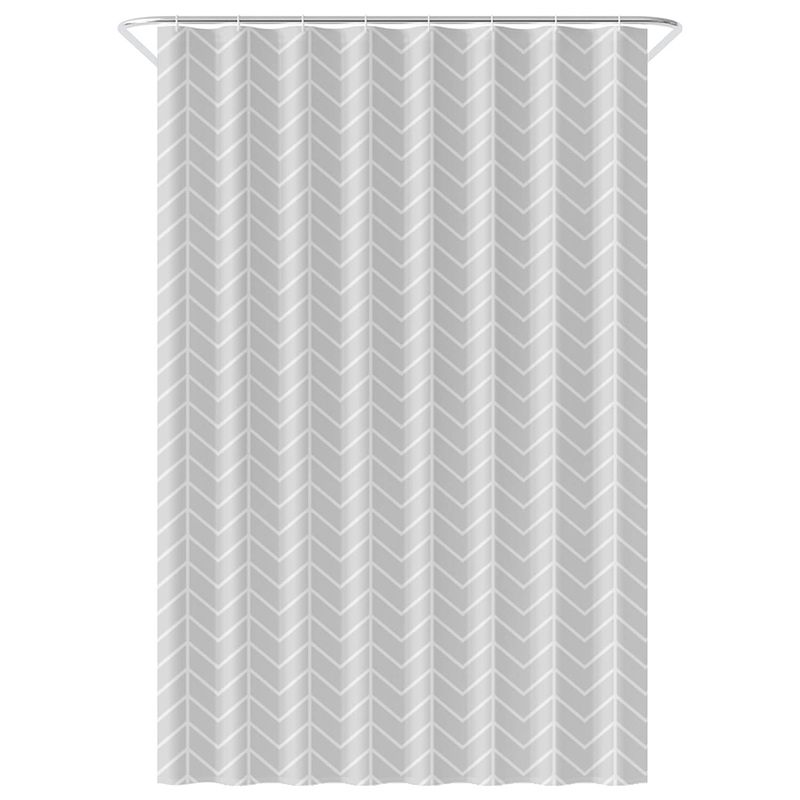 Foto van Loti living douchegordijn anti schimmel - grijs patroon - inclusief ringen - polyester - douchegordijn 120x200 cm