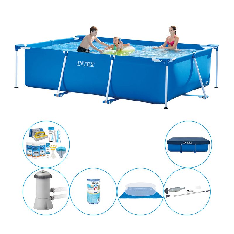 Foto van Intex frame pool rechthoekig 300x200x75 cm - zwembad inclusief accessoires