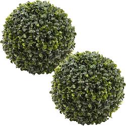 Foto van 2x stuks buxus bol kunstplanten - d49 cm - groen - kunststof - kunstplanten
