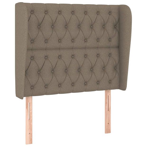 Foto van Vidaxl hoofdbord met randen 103x23x118/128 cm stof taupe