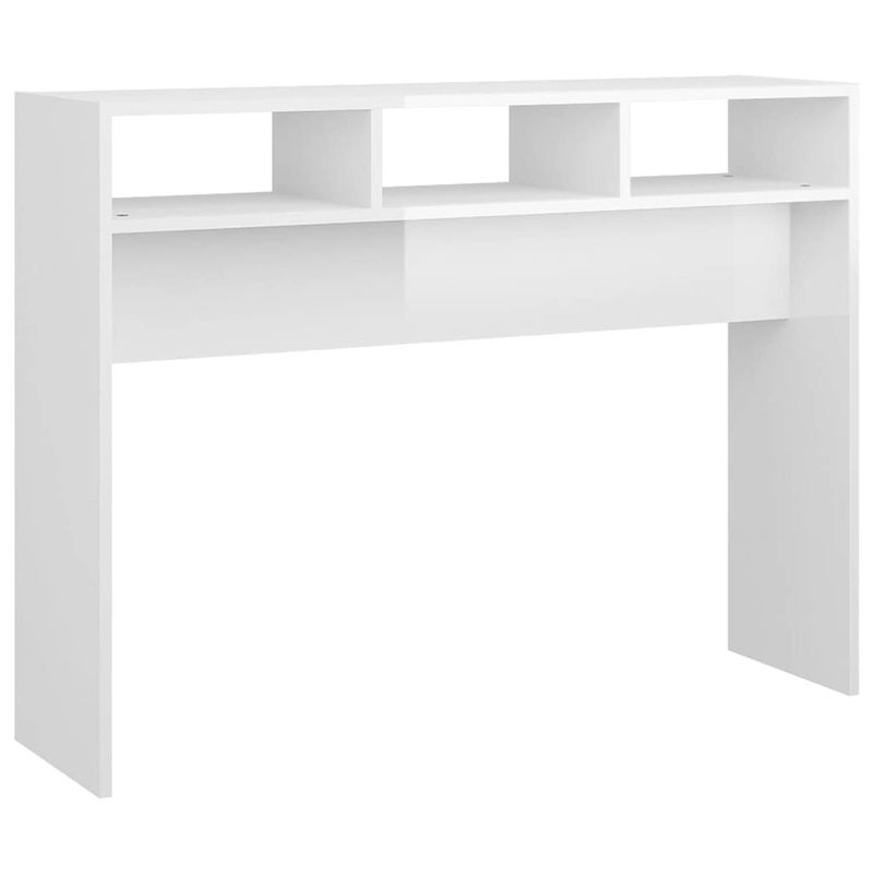 Foto van The living store consoletafel hoogglans wit - spaanplaat - 105x30x80 cm