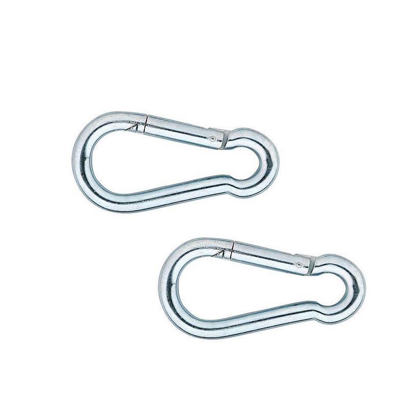 Foto van 4x stuks snaphook / karabijnhaak / snaphooks verzinkt staal 10 cm - karabijnhaken