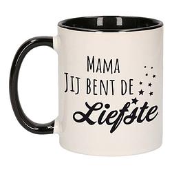 Foto van Mama jij bent de liefste wit met zwart kado mok / beker voor moederdag / verjaardag - feest mokken