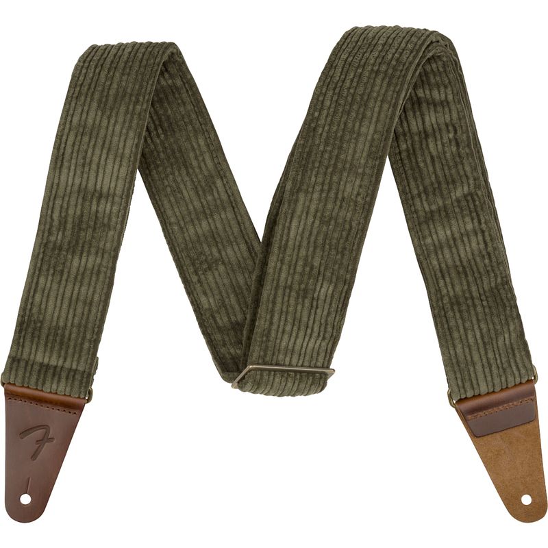 Foto van Fender corduroy strap antique olive 2 inch gitaarband