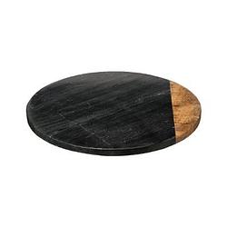 Foto van Casa di elturo draaiplateau serveerplank marble zwart - draaischijf van 100%marmer & hout - ø30cm