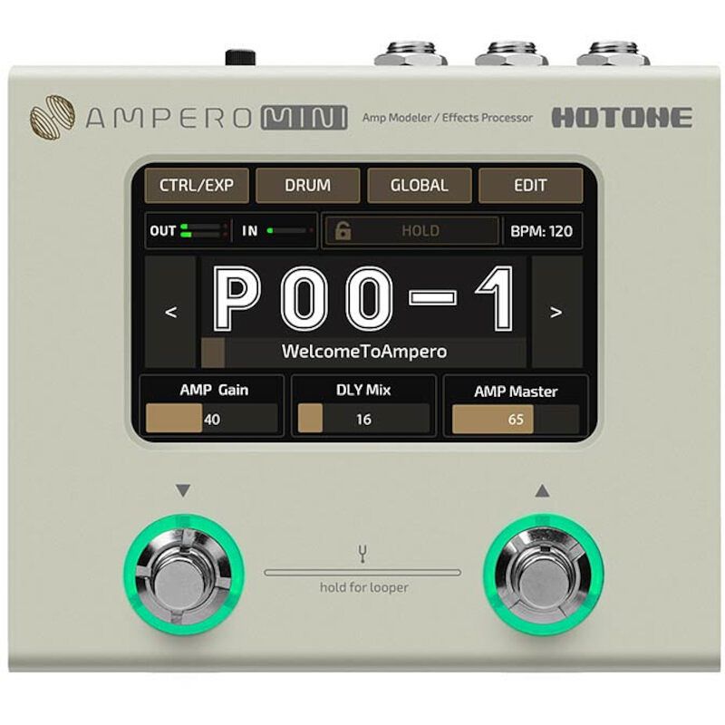 Foto van Hotone mp-50 ampero mini amp modeler / effects processor vanilla