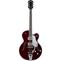 Foto van Gretsch g6119t-et players edition tennessee rose electrotone hollow body dark cherry stain semi-akoestische gitaar met koffer