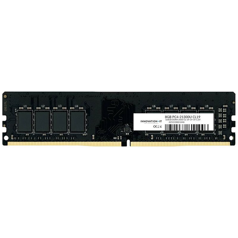 Foto van Innovation it so 2666 8gb cl19-19-19 1.2v werkgeheugen voor desktop ddr4 8 gb 1 x 8 gb 2666 mhz 4251538811446