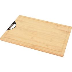 Foto van Bamboe houten snijplank / serveerplank met handvat 40 x 30 x 1,7 cm - snijplanken