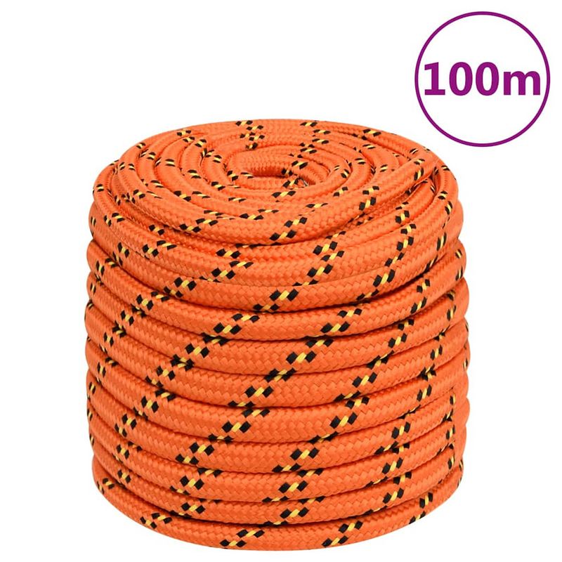 Foto van Vidaxl boottouw 18 mm 100 m polypropyleen oranje