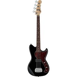 Foto van G&l tribute series fallout shortscale bass jet black elektrische basgitaar