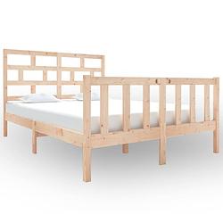 Foto van Vidaxl bedframe massief grenenhout 135x190 cm double