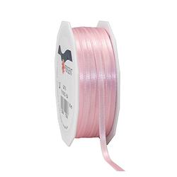 Foto van 1x luxe hobby/decoratie roze satijnen sierlinten 0,6 cm/6 mm x 50 meter - cadeaulinten