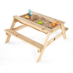 Foto van Plum houten zandbak en picknicktafel - 2-in-1 - hout - naturel