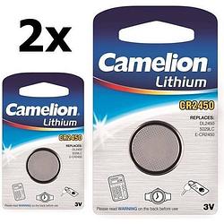 Foto van 2 stuks camelion cr2450 3v lithium knoopcelbatterij
