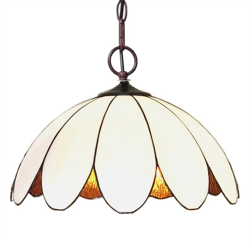 Foto van Haes deco - hanglamp tiffany wit ø 46x138 cm e27/max 2x60w