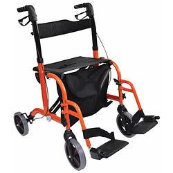 Foto van Aidapt vp184 2 in 1 rollator rolstoel oranje