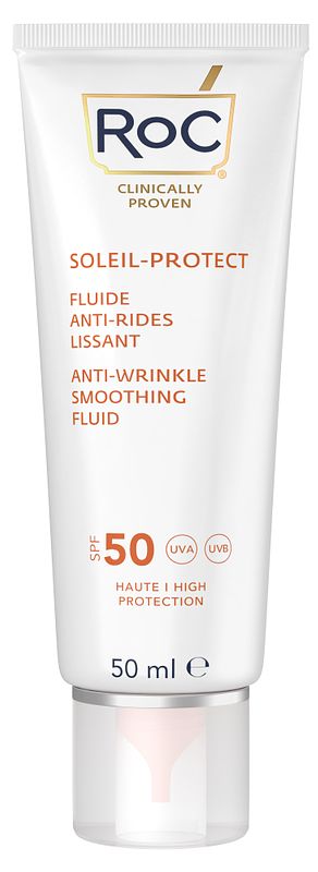 Foto van Roc soleil-protect anti-wrinkle smoothing fluid spf50+