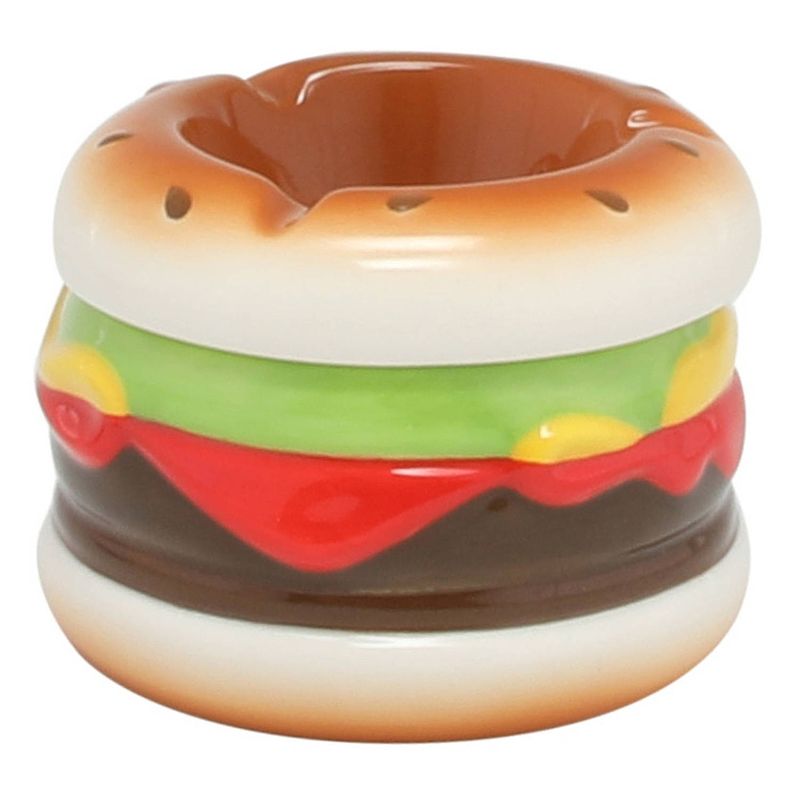 Foto van Hamburger asbak rond dolomiet multi-kleur 7 x 9 cm - asbakken
