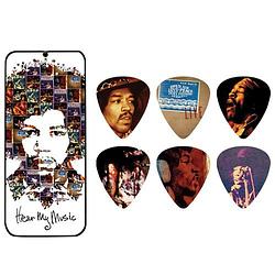 Foto van Dunlop jh-pt07m jimi hendrix hear my music doosje plectrums