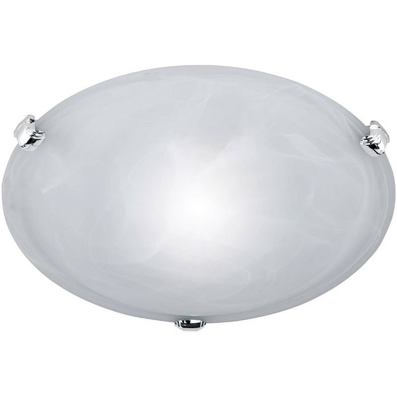 Foto van Led plafondlamp - plafondverlichting - trion adirona - e27 fitting - rond - mat nikkel - aluminium