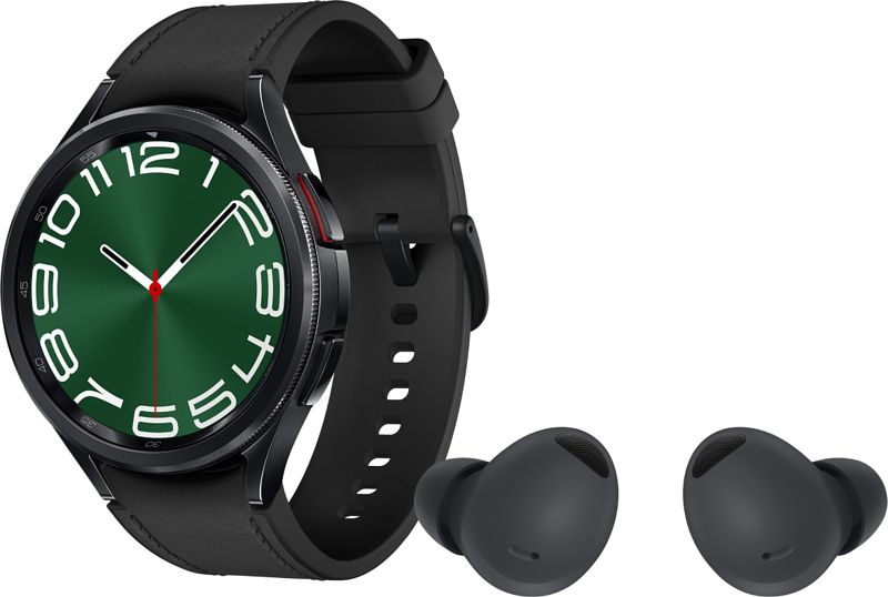 Foto van Samsung galaxy watch 6 classic 4g zwart 47mm + samsung galaxy buds 2 pro