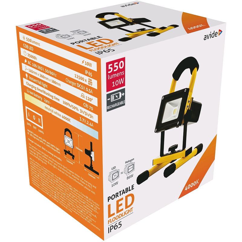 Foto van Avide led flood light rechargeable 10w nw