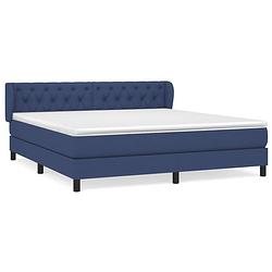 Foto van The living store boxspringbed - pocketvering matras - middelharde ondersteuning - huidvriendelijk topmatras - blauw -